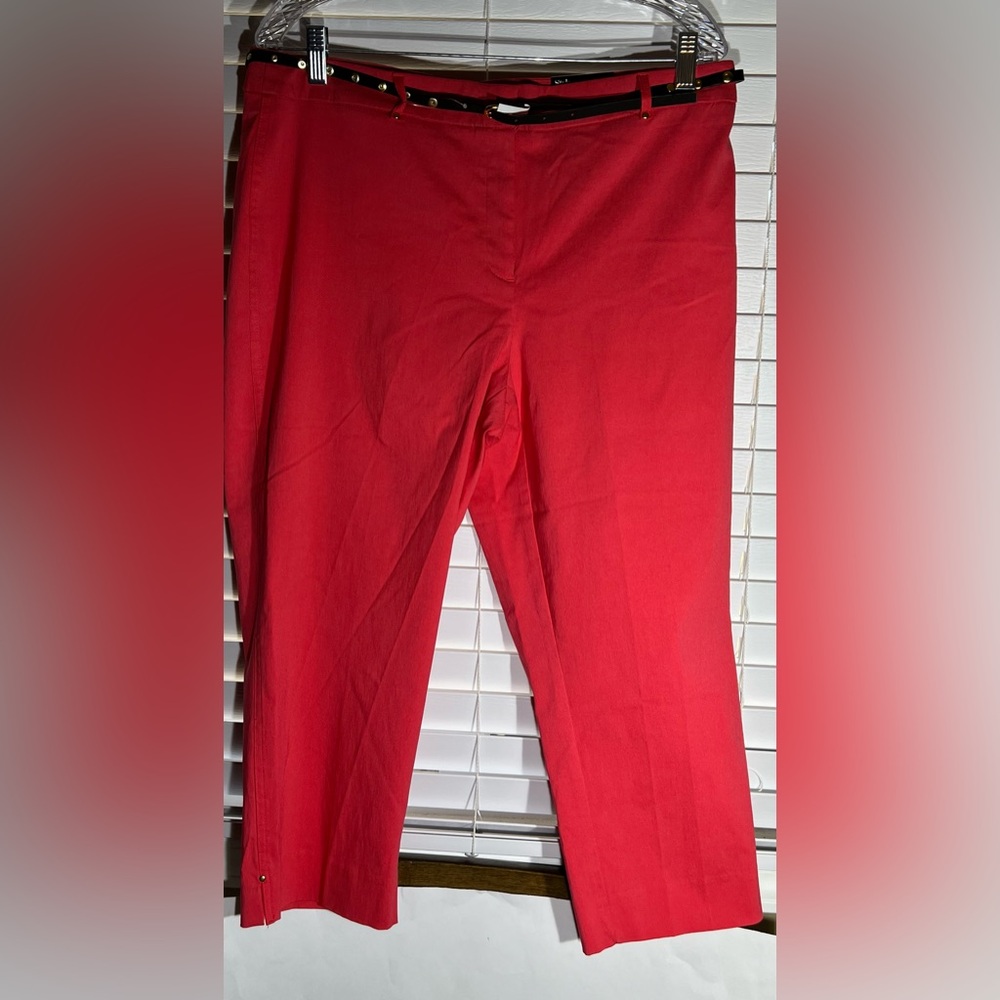 Style & Co. Red Capris with Black Belt